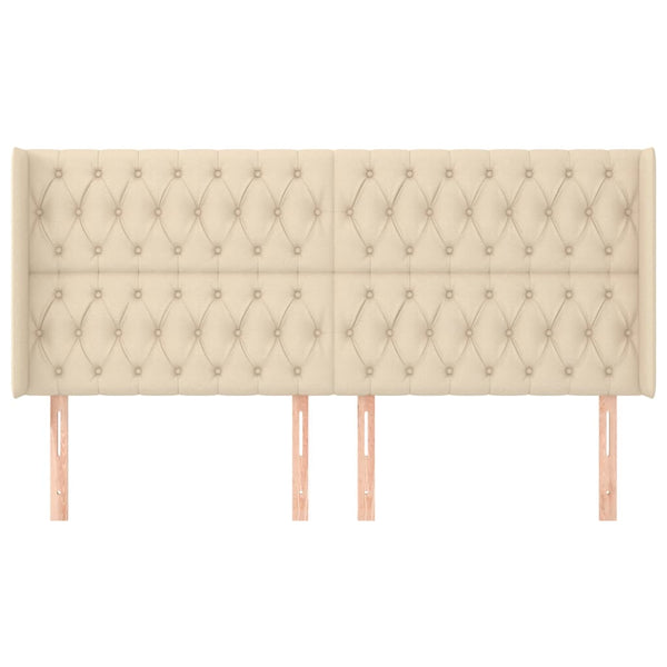 vidaXL Wingback Headboard Cream 183x16x118/128 cm Fabric