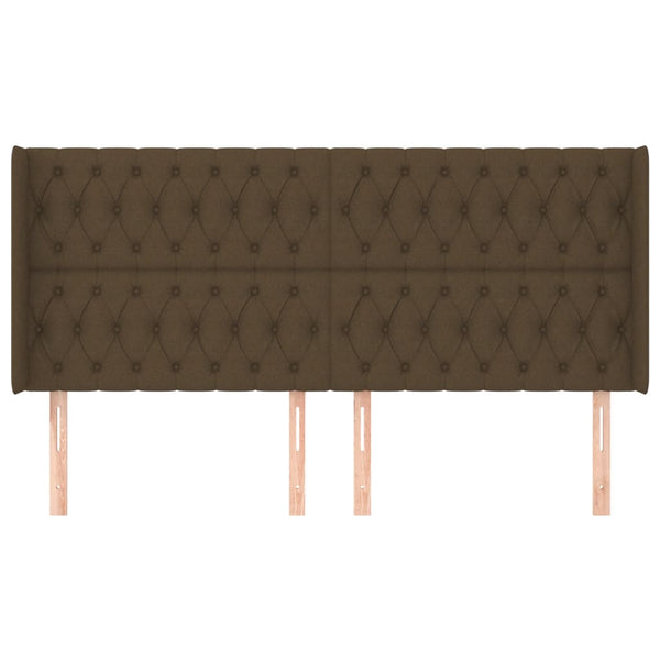 vidaXL Wingback Headboard Dark Brown 203x16x118/128 cm Fabric