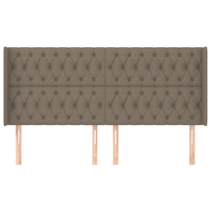 vidaXL Wingback Headboard Taupe 203x16x118/128 cm Fabric