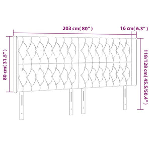 vidaXL Wingback Headboard Taupe 203x16x118/128 cm Fabric