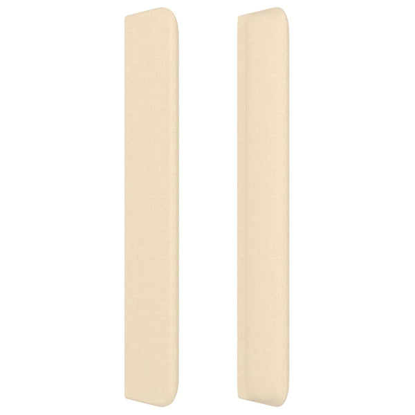 vidaXL Headboard with Wings Cream 203x16x118/128 cm Fabric