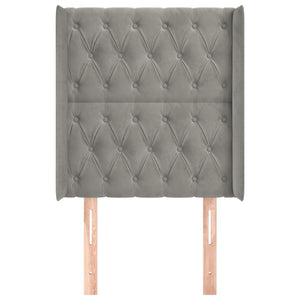 vidaXL Wingback Headboard Light Grey 83x16x118/128 cm Velvet