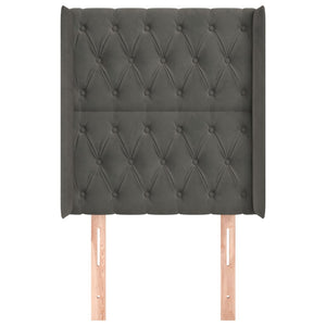 vidaXL Wingback Headboard Dark Grey 83x16x118/128 cm Velvet