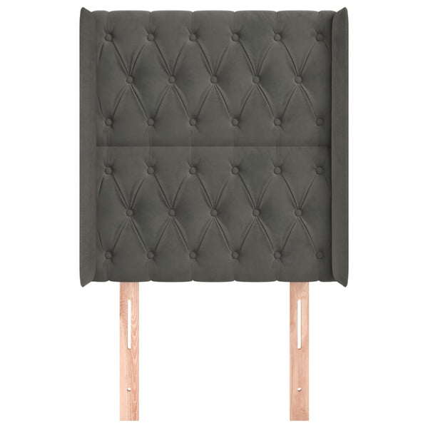 vidaXL Wingback Headboard Dark Grey 83x16x118/128 cm Velvet