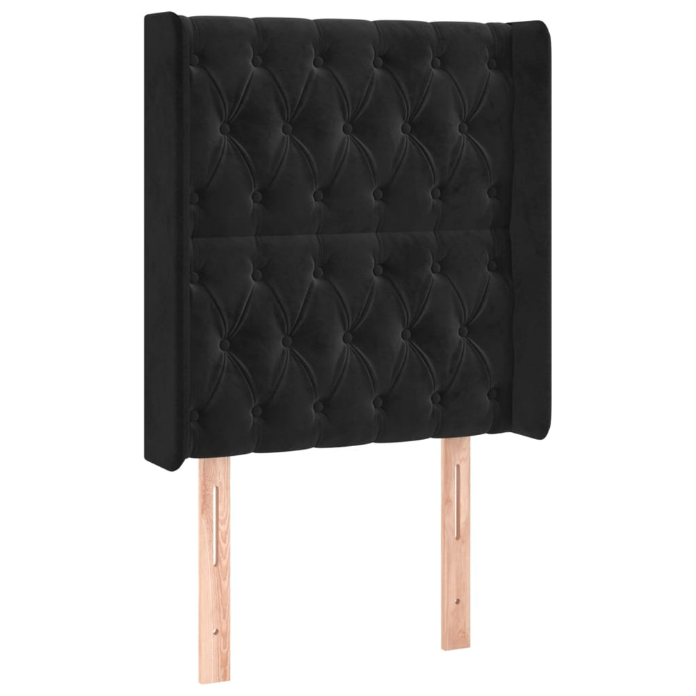 vidaXL Wingback Headboard Black 83x16x118/128 cm Velvet