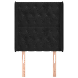 vidaXL Wingback Headboard Black 83x16x118/128 cm Velvet