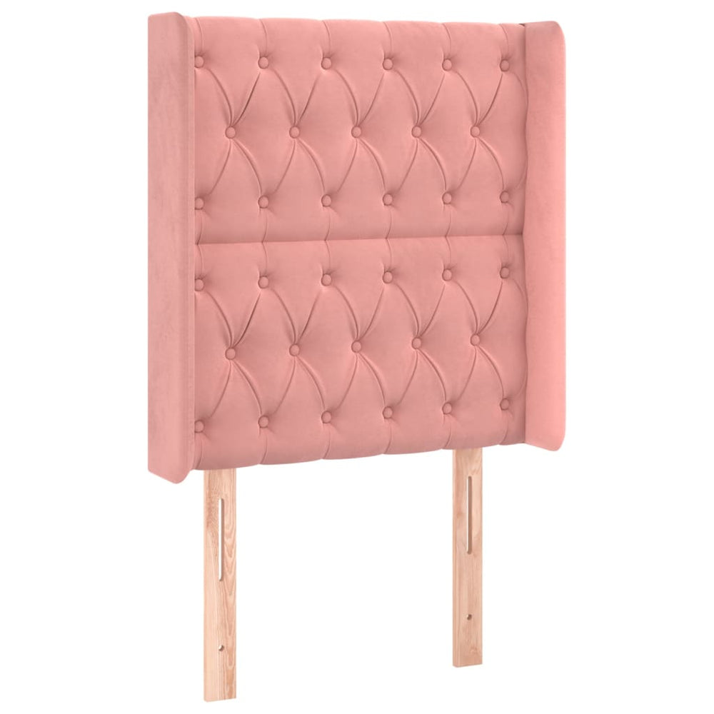vidaXL Wingback Headboard Pink 83x16x118/128 cm Velvet