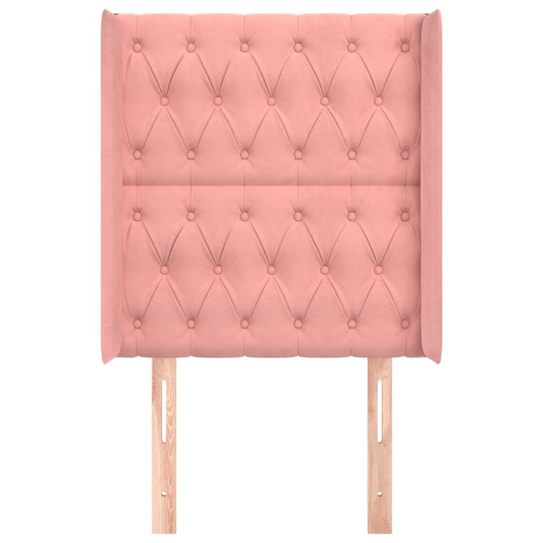 vidaXL Wingback Headboard Pink 83x16x118/128 cm Velvet