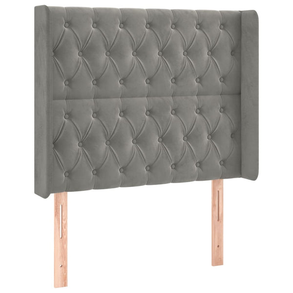 vidaXL Wingback Headboard Light Gray 93x16x118/128 cm Velvet