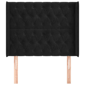 vidaXL Wingback Headboard Black 93x16x118/128 cm Velvet