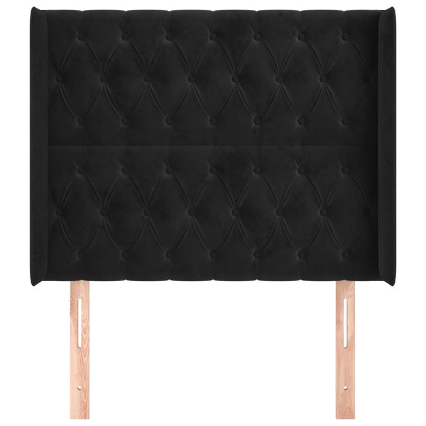 vidaXL Wingback Headboard Black 93x16x118/128 cm Velvet