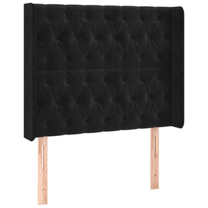 vidaXL Wingback Headboard Black 103x16x118/128 cm Velvet