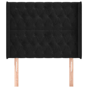 vidaXL Wingback Headboard Black 103x16x118/128 cm Velvet
