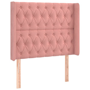 vidaXL Wingback Headboard Pink 103x16x118/128 cm Velvet