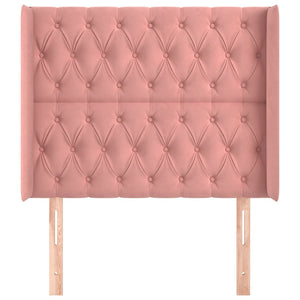 vidaXL Wingback Headboard Pink 103x16x118/128 cm Velvet