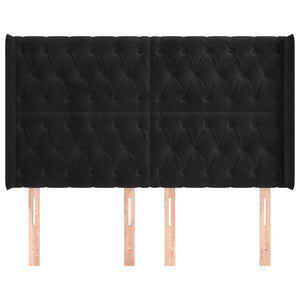 vidaXL Wingback Headboard Black 163x16x118/128 cm Velvet
