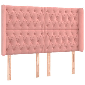 vidaXL Wingback Headboard Pink 163x16x118/128 cm Velvet