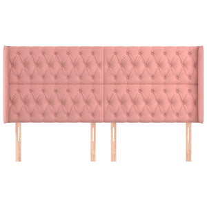 vidaXL Headboard with Ears Pink 183x16x118/128 cm Velvet
