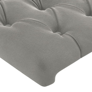 vidaXL Wingback Headboard Light Gray 203x16x118/128 cm Velvet