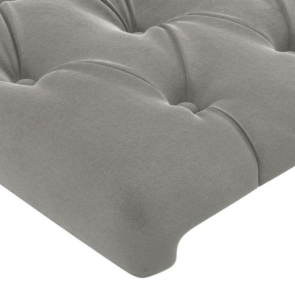 vidaXL Wingback Headboard Light Gray 203x16x118/128 cm Velvet