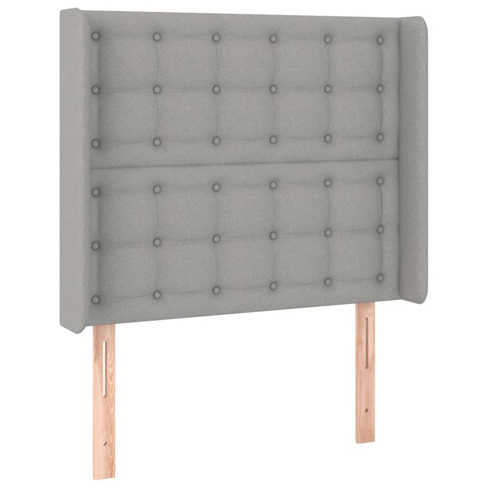vidaXL Wingback Headboard Light Grey 83x16x118/128 cm Fabric