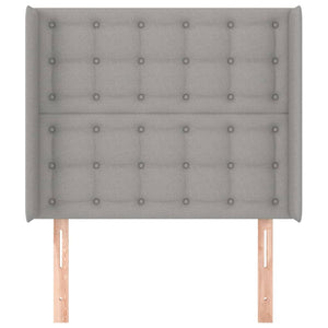 vidaXL Wingback Headboard Light Grey 83x16x118/128 cm Fabric