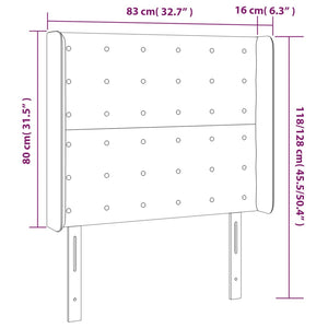 vidaXL Wingback Headboard Light Grey 83x16x118/128 cm Fabric