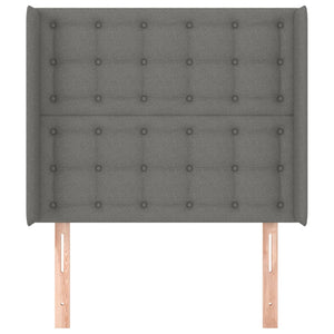vidaXL Wingback Headboard Dark Grey 83x16x118/128 cm Fabric