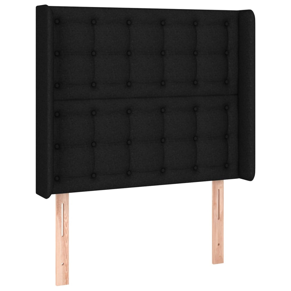 vidaXL Wingback Headboard Black 83x16x118/128 cm Fabric