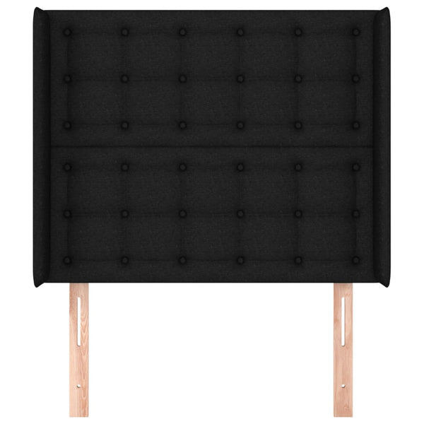 vidaXL Wingback Headboard Black 83x16x118/128 cm Fabric