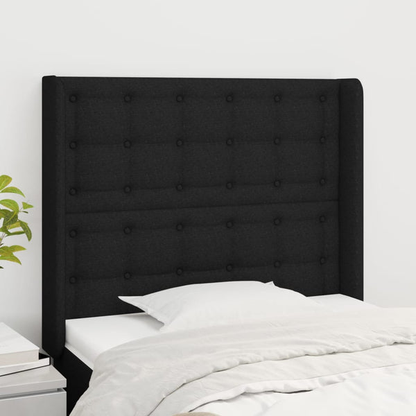 vidaXL Wingback Headboard Black 83x16x118/128 cm Fabric