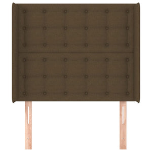 vidaXL Wingback Headboard Dark Brown 83x16x118/128 cm Fabric