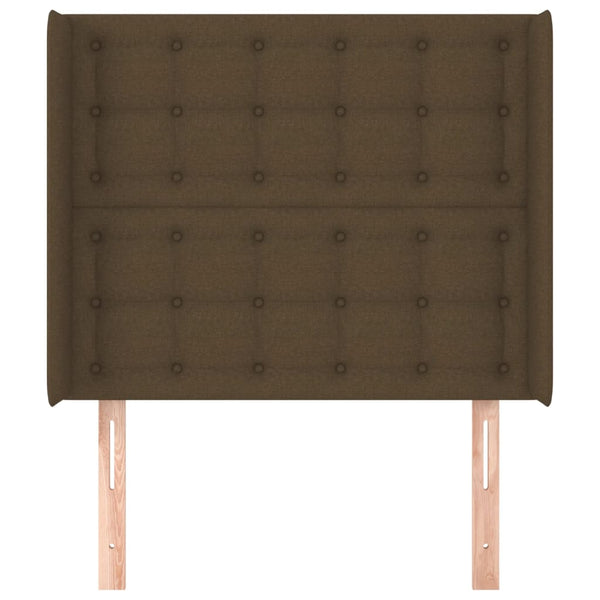 vidaXL Wingback Headboard Dark Brown 83x16x118/128 cm Fabric