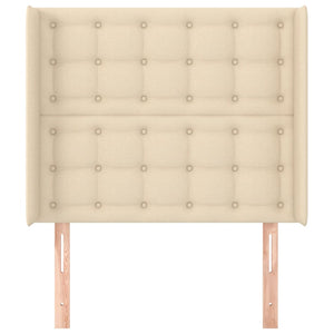 vidaXL Wingback Headboard Cream 83x16x118/128 cm Fabric