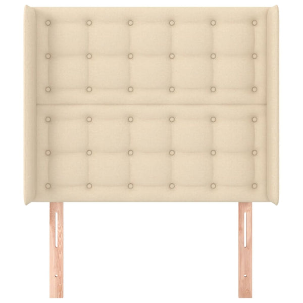 vidaXL Wingback Headboard Cream 83x16x118/128 cm Fabric