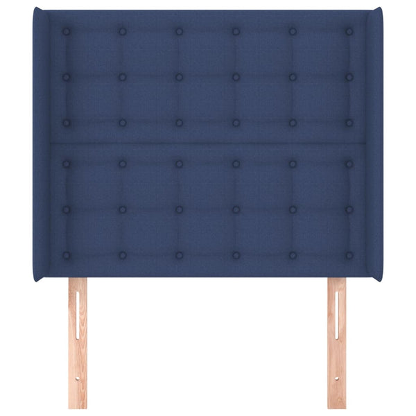 vidaXL Wingback Headboard Blue 83x16x118/128 cm Fabric