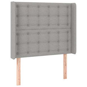 vidaXL Wingback Headboard Light Grey 93x16x118/128 cm Fabric