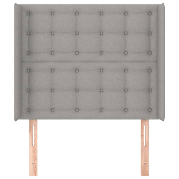 vidaXL Wingback Headboard Light Grey 93x16x118/128 cm Fabric