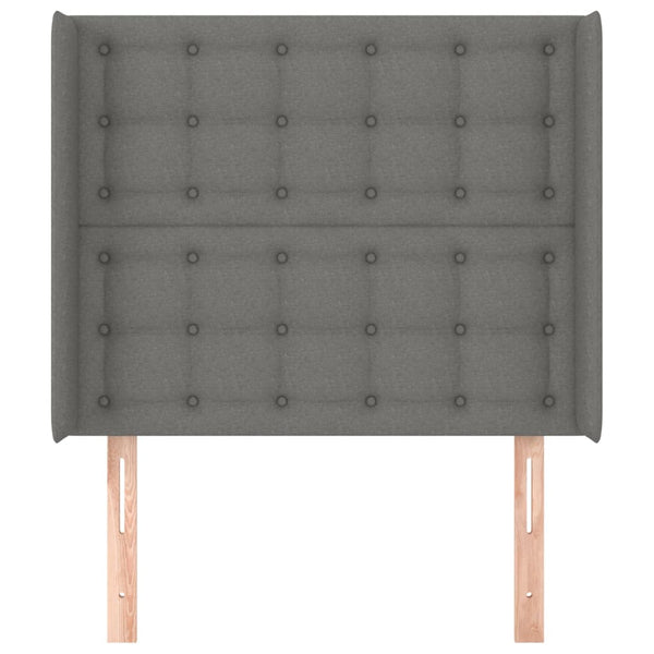 vidaXL Wingback Headboard Dark Grey 93x16x118/128 cm Fabric