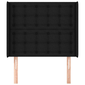 vidaXL Wingback Headboard Black 93x16x118/128 cm Fabric