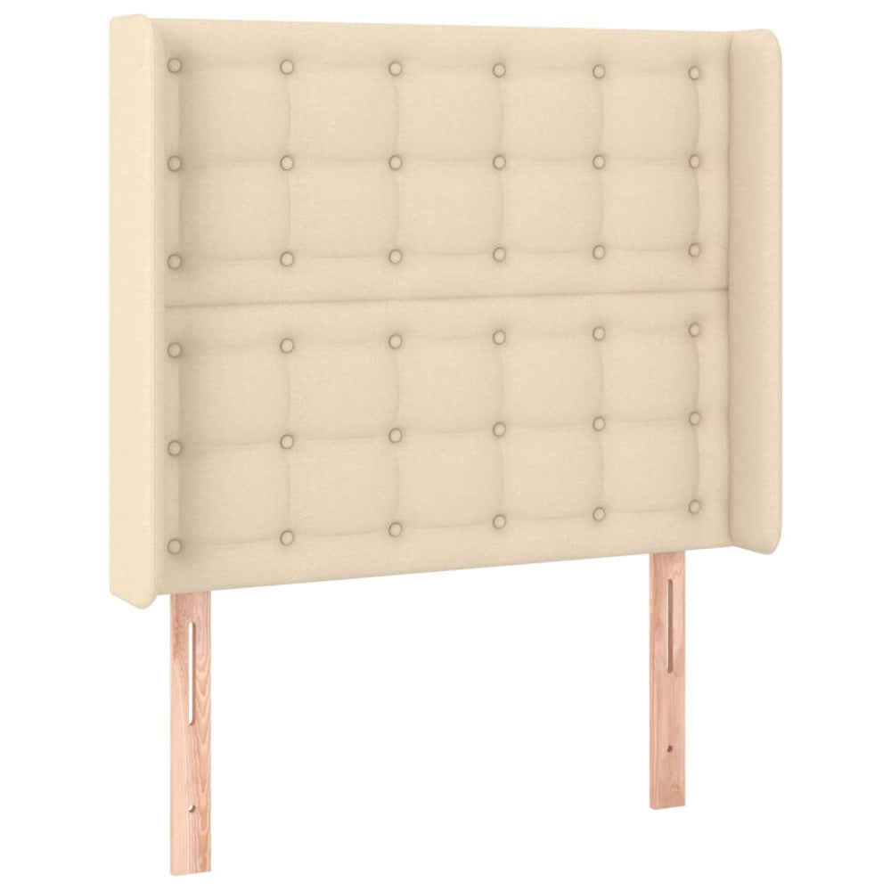 vidaXL Wingback Headboard Cream 93x16x118/128 cm Fabric
