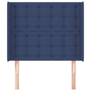 vidaXL Wingback Headboard Blue 93x16x118/128 cm Fabric