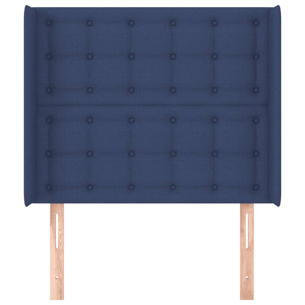vidaXL Wingback Headboard Blue 93x16x118/128 cm Fabric