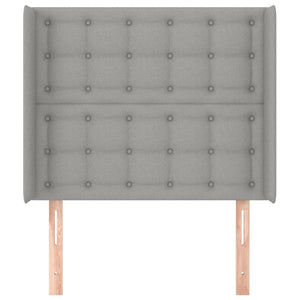 vidaXL Wingback Headboard Light Grey 103x16x118/128 cm Fabric