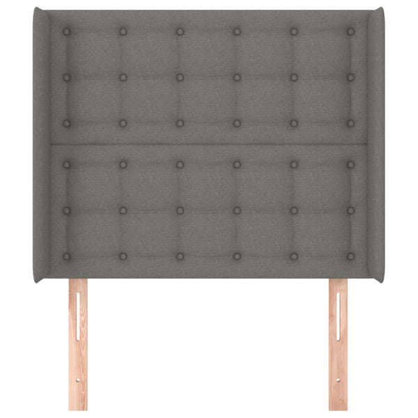 vidaXL Wingback Headboard Dark Grey 103x16x118/128 cm Fabric