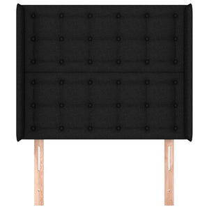 vidaXL Wingback Headboard Black 103x16x118/128 cm Fabric