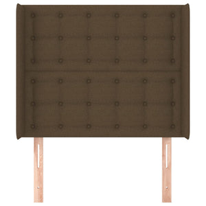 vidaXL Wingback Headboard Dark Brown 103x16x118/128 cm Fabric