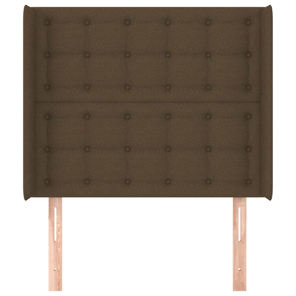 vidaXL Wingback Headboard Dark Brown 103x16x118/128 cm Fabric