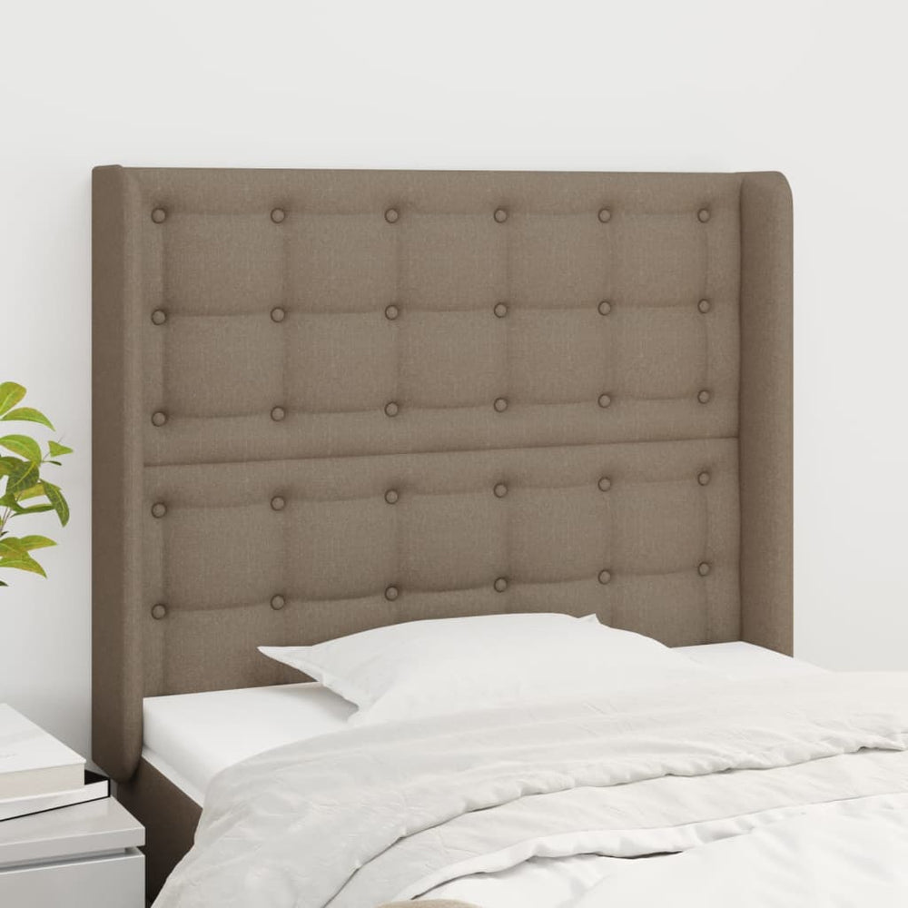 vidaXL Wingback Headboard Taupe 103x16x118/128 cm Fabric