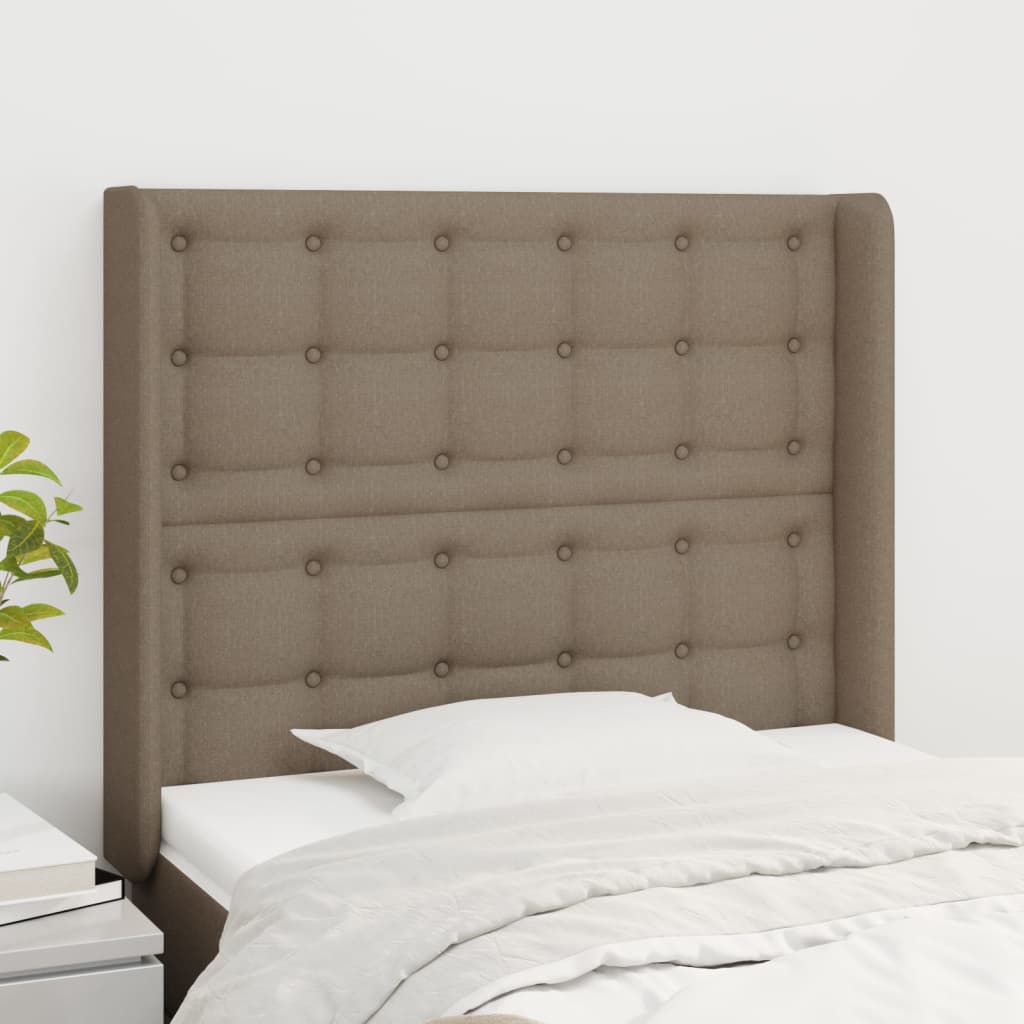 vidaXL Wingback Headboard Taupe 103x16x118/128 cm Fabric